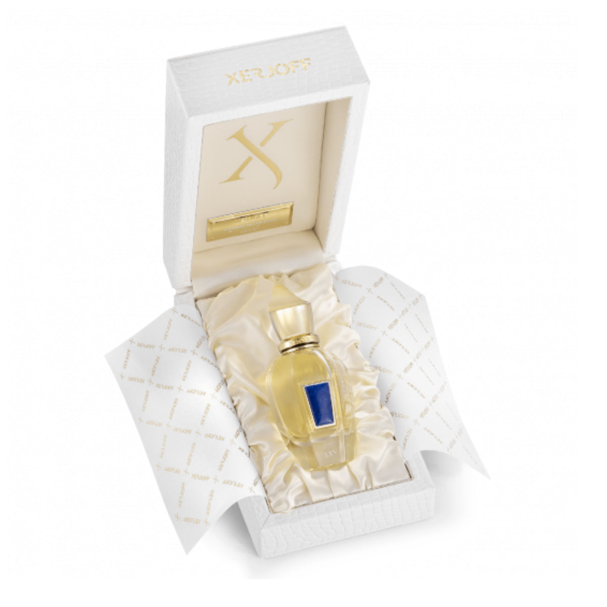Xerjoff - XJ 17/17 - Stone Label - XXY Parfum in edler Box mit goldener Prägung und blauer Dekoration auf Flakon