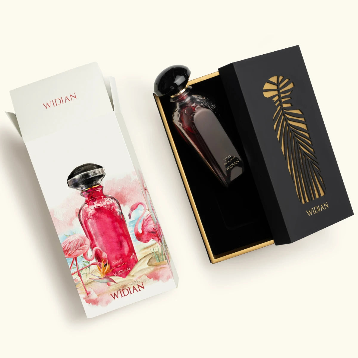 Widian - Velvet Collection - Yasat - Eau de Parfum mit rotem Flakon in edler schwarzer Geschenkbox und kunstvollem Design