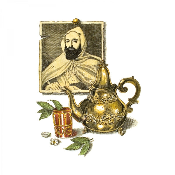 Trudon - Abd el Kader - Raumspray mit orientalischem Motiv, traditioneller Teekanne und Minzblättern im Vintage-Stil