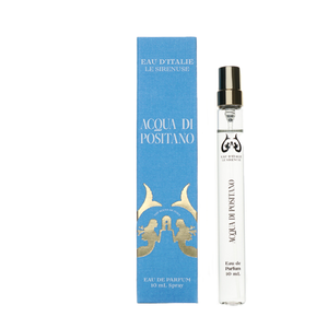 Eau d'Italie - Acqua di Positano Parfüm in schlankem Glasflakon mit edlem blauen Etui und goldenen Meerjungfrauen-Motiven