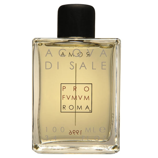Profumum Roma - Acqua di Sale klarer Parfumflakon mit schwarzem Verschluss und minimalistischer Beschriftung