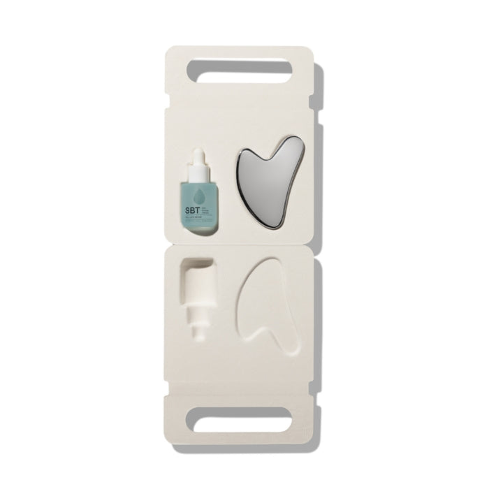 SBT - Activate - Pro-youthing Duo in Verpackung mit Pipette und Gua Sha zur Hautfeuchtigkeit und Kollagenförderung