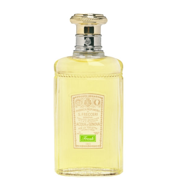 Acqua di Genova - Fresh Eau de Toilette Flakon mit goldfarbenem Verschluss und klassischem Etikett in hellem Gelbton