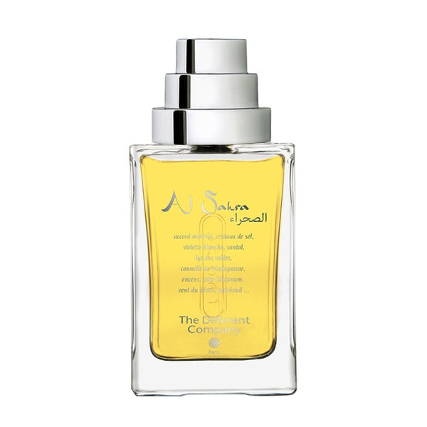 The Different Company - Al Sahra Parfumflakon mit klarem Glas und schlicht elegantem silbernem Sprühkopf in rechteckiger Form