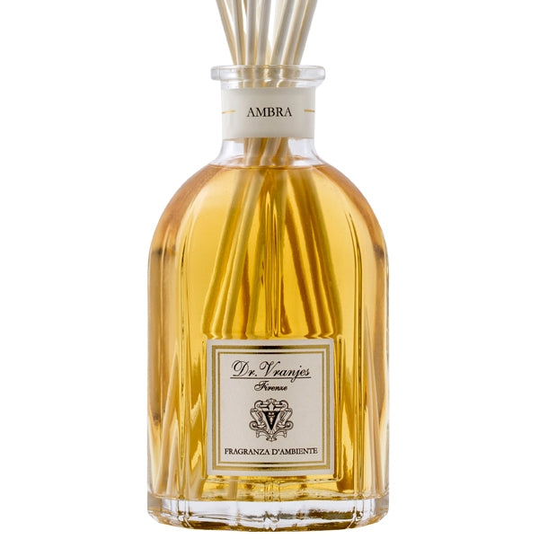 Dr. Vranjes Firenze - Ambra - Diffusor mit intensiver Poudrée-Note in eleganter Glasflasche mit Duftstäbchen
