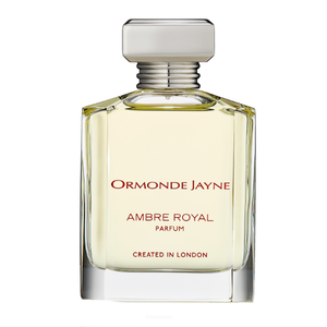 Ormonde Jayne - Ambre Royal Parfümflakon mit klaren Linien und zart bernsteinfarbener Flüssigkeit im edlen Design