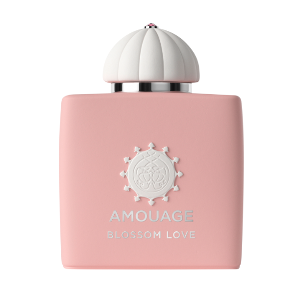 Amouage - Blossom Love Parfümflakon in zartem Rosé mit eleganter, gewölbter Kappe und feinem Logo-Relief