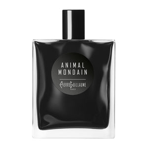 Pierre Guillaume - Black Collection - Animal Mondain Flakon mit schwarzem Label und glänzendem Verschluss vor weißem Hintergrund