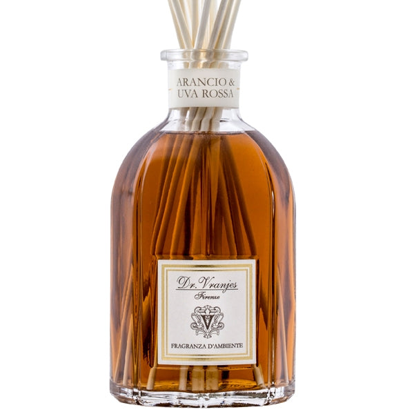 Dr. Vranjes Firenze - Arancio & Uva Rossa - Diffusor mit Duft nach Bitterorange, roten Trauben und floralen Magnoliennoten in Glasflasche