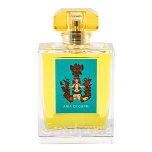 Carthusia - Aria di Capri Parfumflakon mit klarem Glas und leuchtend gelbem Verschluss inspiriert vom Mittelmeer