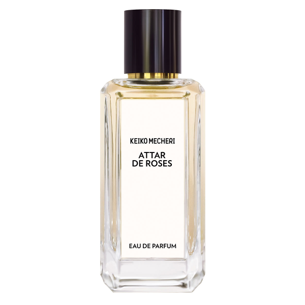 Keiko Mecheri - Attar de Roses Parfumflakon mit klarem Glas und elegantem schwarzem Verschluss in zeitlosem Design