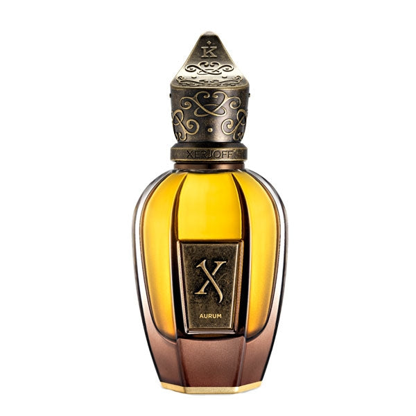 Xerjoff - K Collection - Aurum Flakon mit goldgelbem Parfum und kunstvoll verziertem Deckel in edlem Design