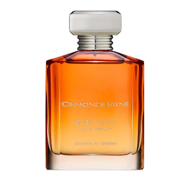 Ormonde Jayne - Babylonia Parfumflakon in warmem Orange mit elegantem, klar strukturiertem Flaschendesign und silberfarbenem Verschluss