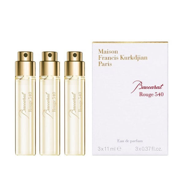 Maison Francis Kurkdjian Paris - Baccarat Rouge 540 - Refill Set mit drei eleganten Sprayflakons und weißer Verpackung