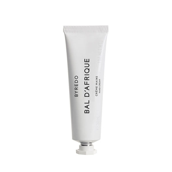 Byredo - Bal d'Afrique - Hand Cream in minimalistischem, weißem Handcremetube mit edler Typografie
