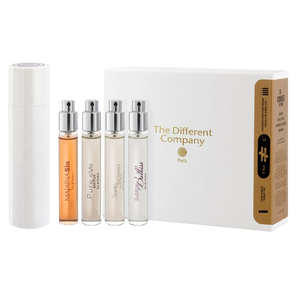The Different Company - Bestseller - Travelset Refill mit vier eleganten Parfumzerstäubern und praktischer Reisebox