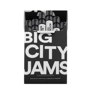 D.S. & Durga - Big City Jams - Discovery Set mit schwarzen Sprühflaschen im offenen Karton mit weißer Großschrift