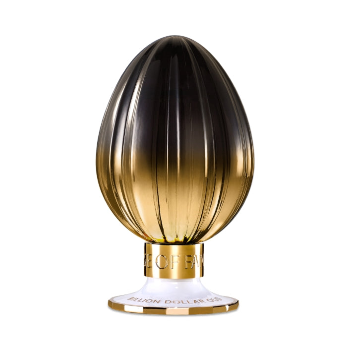 House of Fanatics - Billion Dollar Oud edler Flakon in elegantem Tropfen-Design mit gold-braunem Farbverlauf und glattem Sockel