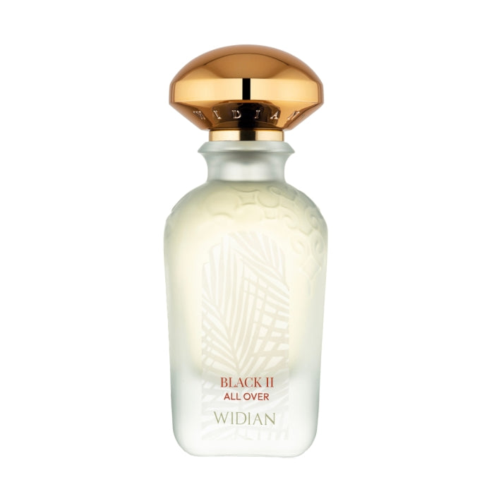 Widian - Black II - All Over Body Spray in eleganter Glasflasche mit goldfarbenem Verschluss und feinem Reliefmuster