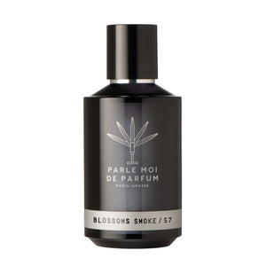 Parle Moi de Parfum - Blossoms Smoke / 57 in elegantem, dunkel gehaltenem Flakon auf weißem Hintergrund