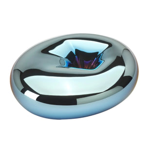 Pigmentarium - Holder - Blue Bubble modernes, glänzendes Porzellanobjekt mit organischer, blasenartiger Form und reflektierender Oberfläche