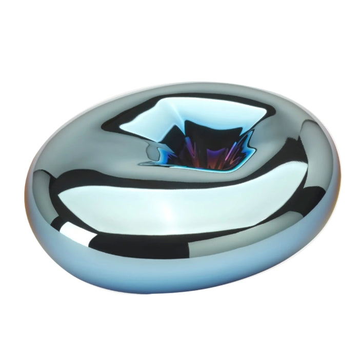Pigmentarium - Holder - Blue Bubble modernes, glänzendes Porzellanobjekt mit organischer, blasenartiger Form und reflektierender Oberfläche
