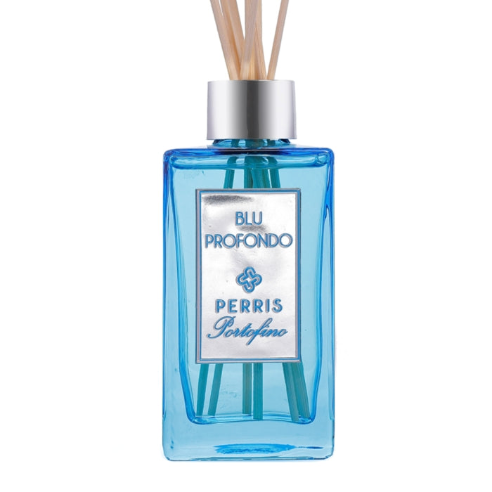 Perris Monte Carlo - Portofino - Blu Profondo - Diffusor mit intensiv frischer Meeresnote und elegantem blauen Glasdesign