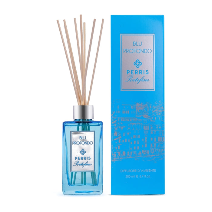 Perris Monte Carlo - Portofino - Blu Profondo - Diffusor im blauen Glas mit frischem, maritimem Duft und eleganter Gestaltung