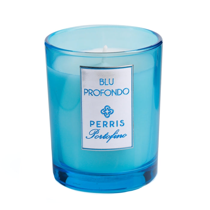 Perris Monte Carlo - Portofino - Blu Profondo - Duftkerze in blauem Glas mit klarer Eleganz und entspannender Ausstrahlung