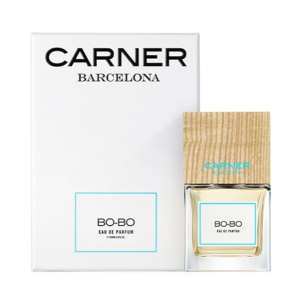 Carner Barcelona - Mediterranean Collection - Bo-Bo Parfumflakon mit hellem Holzdeckel und klarer Glasverpackung
