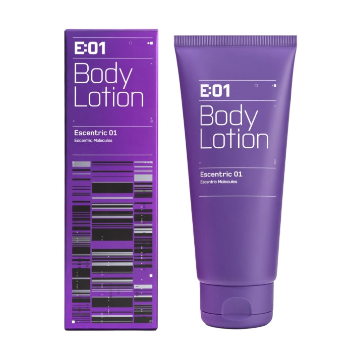 Escentric Molecules - Escentric 01 - Body Lotion in violettem Design mit sinnlichem und modernem Duftprofil für gepflegte Haut