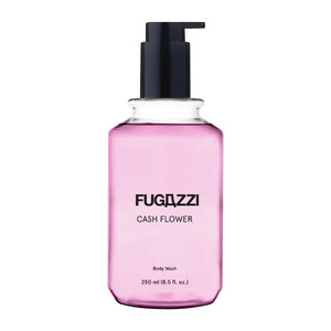 Fugazzi - Cash Flower - Bodywash mit zartem Rosenaroma und Kaschmiressenz im transparenten Flakon mit schwarzem Spender