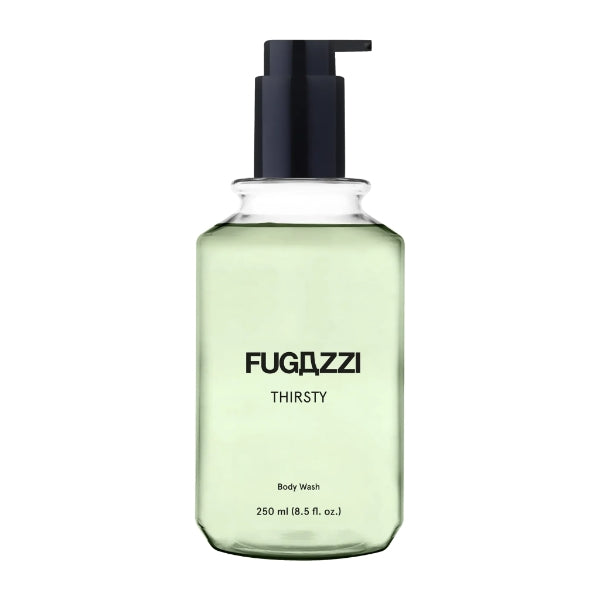 Fugazzi - Thirsty - Bodywash in klarem Flakon mit schwarzem Spender, frischer Duft mit tropischen Noten