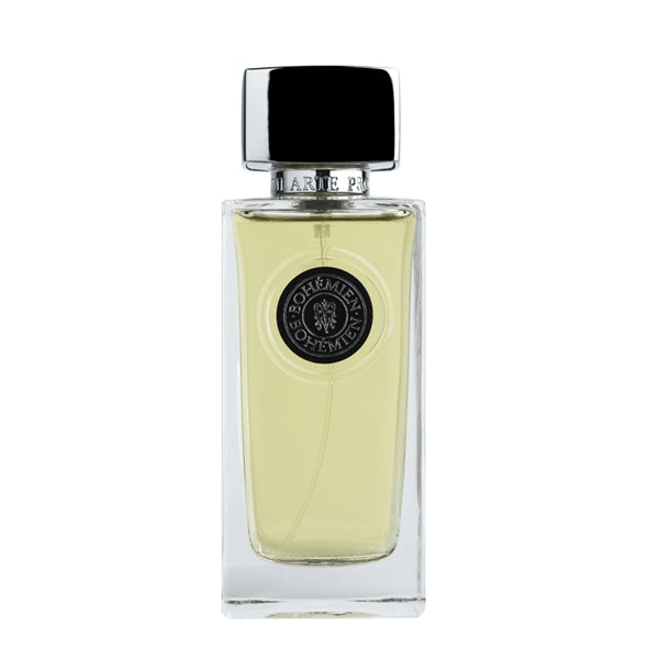 Arte Profumi - Bohèmien Parfumflakon mit rechteckiger Form, klarem Glas und schwarzem Verschluss im minimalistischen Design