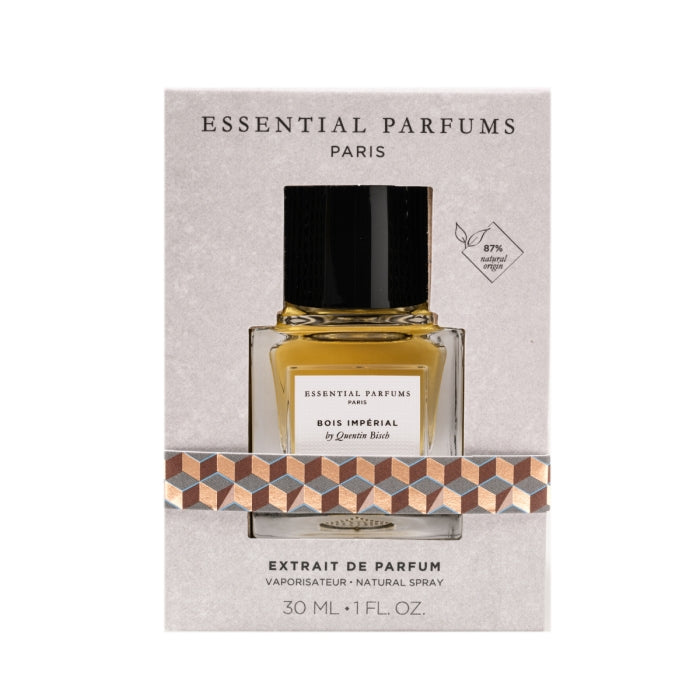 Essential Parfums - Bois Impérial - Extrait de Parfum mit goldgelbem Inhalt und schwarzem Verschluss in elegantem Design