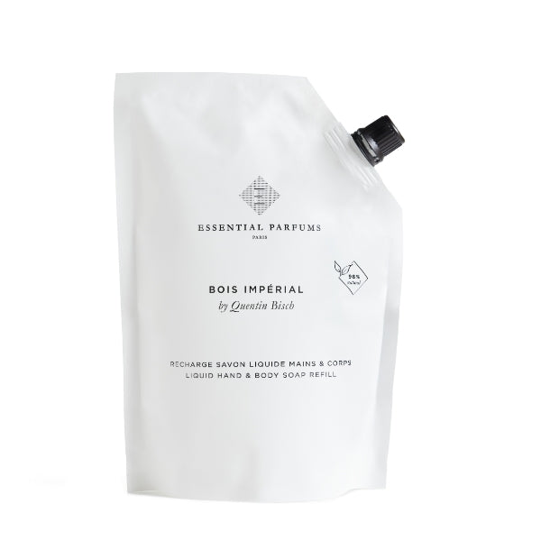 Essential Parfums - Bois Impérial - Liquid Soap Nachfüllbeutel für flüssige Hand- und Körperspiese in schlichter Verpackung