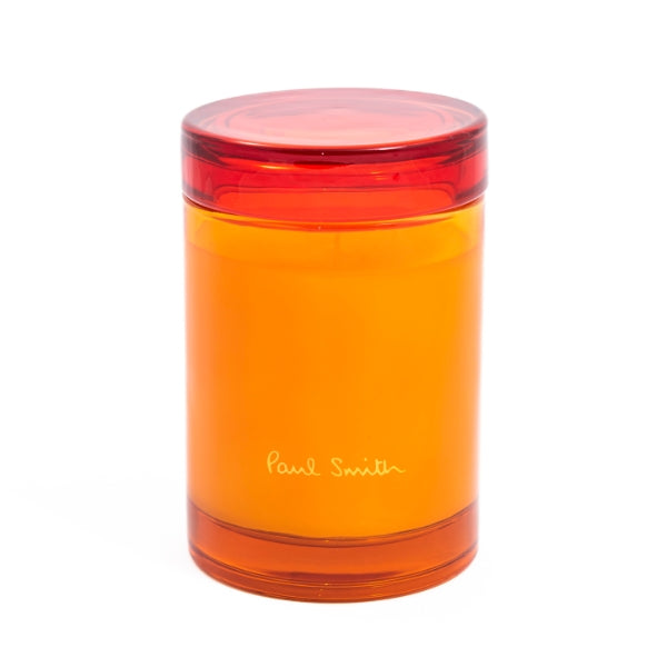 Paul Smith - Bookworm - Duftkerze im orange-roten Glas mit minimalistischer Paul Smith Signatur und warmem, einladendem Look