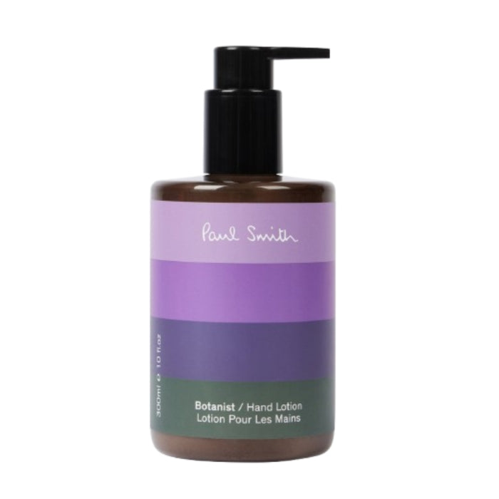 Paul Smith - Botanist - Hand Lotion in brauner Flasche mit breitem farbigen Etikett für intensive Handpflege