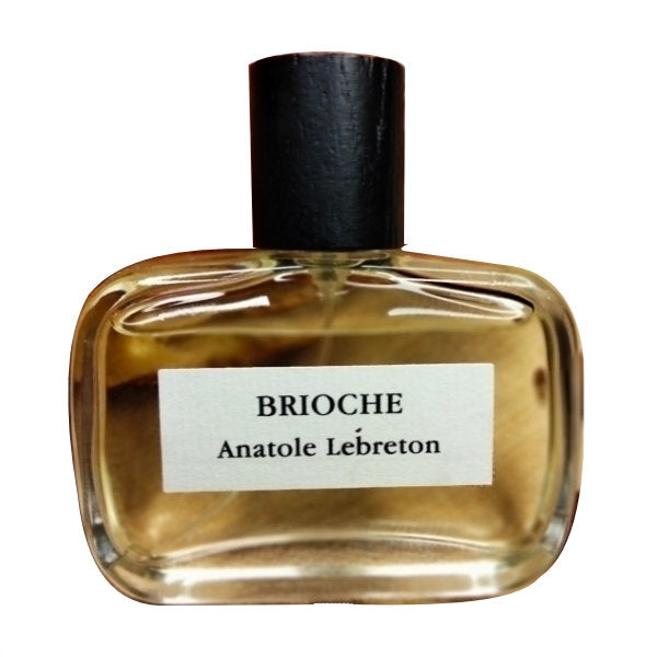 Anatole Lebreton - Brioche Duftflakon mit schlichtem Etikett und schwarzem Verschluss vor weißem Hintergrund