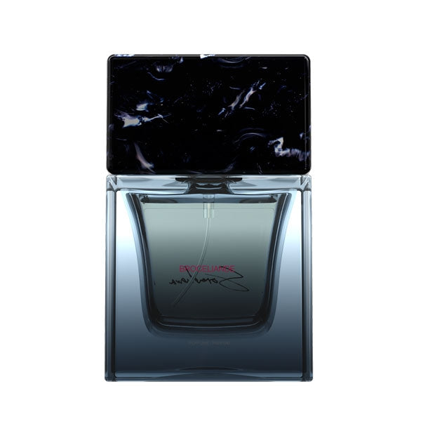 Sora Dora - Brocéliande Parfumflakon mit elegantem, dunklem Glas und schwarzem, marmoriertem Deckel in modernem Design