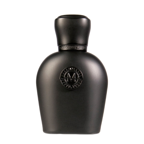 Moresque Parfum - Art Collection - Byron Flakon in mattschwarzem Design mit rundem, erhabenem Logo auf der Vorderseite
