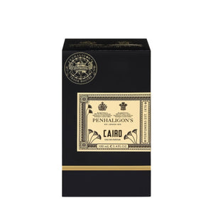 Penhaligon's - Trade Routes - Cairo Verpackung in Schwarz mit goldfarbenem Etikett und feinen Verzierungen