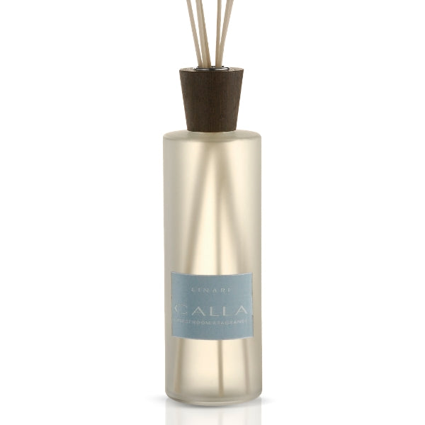 LINARI - Calla - Diffusor mit klarer Glasflasche, Holzverschluss und frischem Duft aus Grapefruit und schwarzen Teeblättern