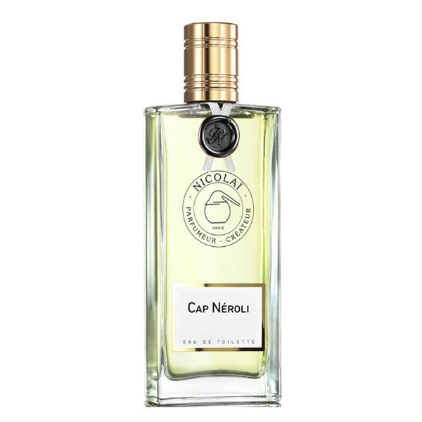 Nicolaï - Cap Néroli Eau de Toilette mit transparentem Flakon und goldenem Verschluss vor weißem Hintergrund