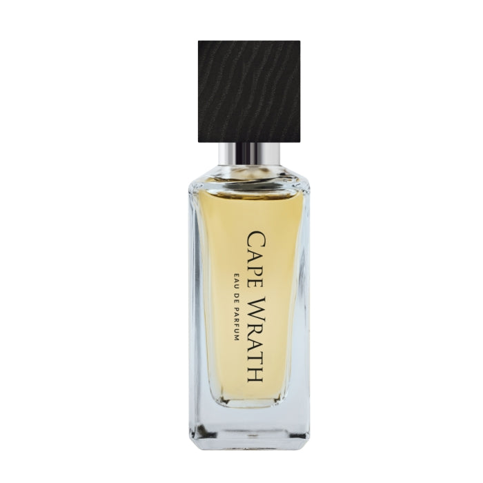 BeauFort London - Force Majeure - Cape Wrath Parfumflakon mit klarem Glas und schwarz strukturiertem Holzdeckel