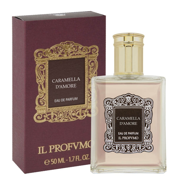 Il Profumo - Caramella d'Amore Eau de Parfum Flakon mit goldfarbenem Verschluss und dekorativer Verpackung