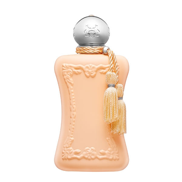 Parfums de Marly - Cassili Flakon in mattem Pfirsichton mit silbernem Verschluss und dekorativer Troddel am Hals