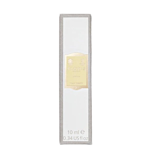 Floris - Cefiro weiße schmale Verpackung mit goldenem Label und grauem Rand auf weißem Hintergrund