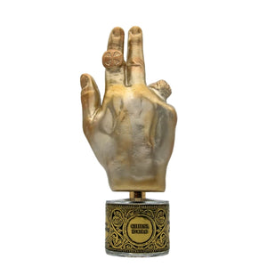 Filippo Sorcinelli - Memento - Chiesa d'oro kunstvoll gestalteter goldener Handflakon mit filigranen Details