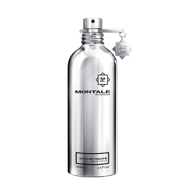 Montale - Chypré Fruité Parfumflakon in glänzendem Metall mit minimalistischem Design und markantem Logo vor weißem Hintergrund
